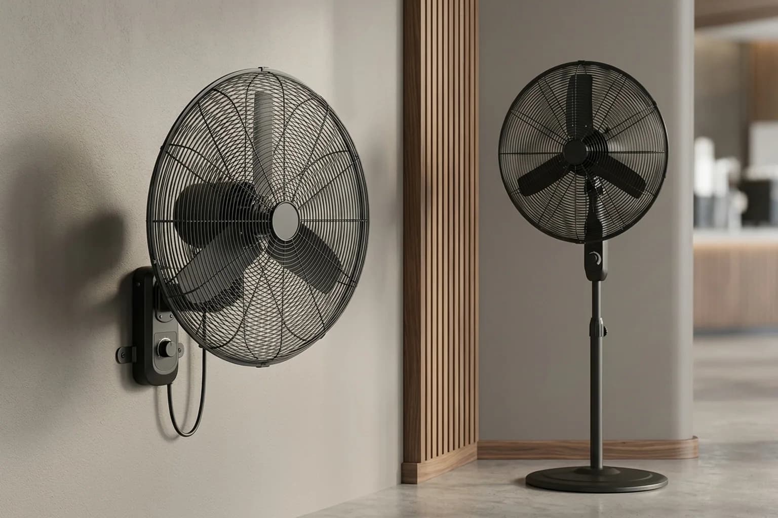 Wall and pedestal fans — hero view