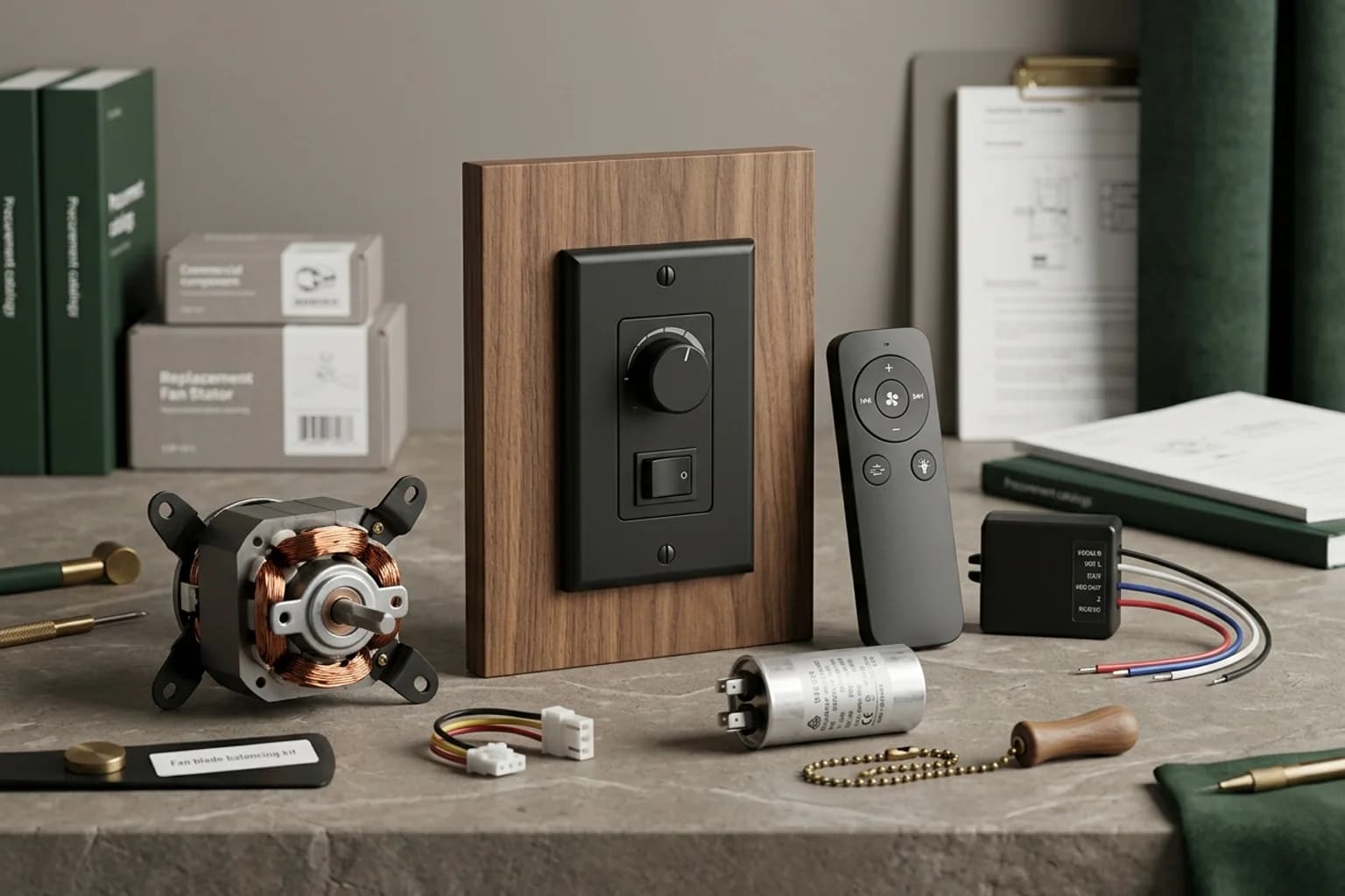 Fan controls and remotes — hero view