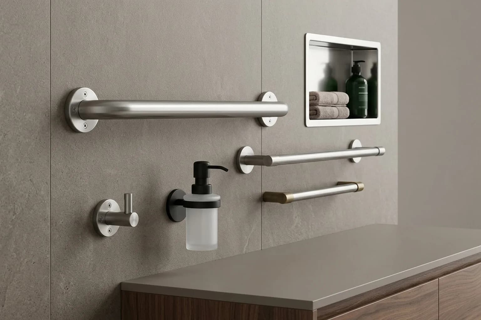 Grab bars and bath accessories — hero view