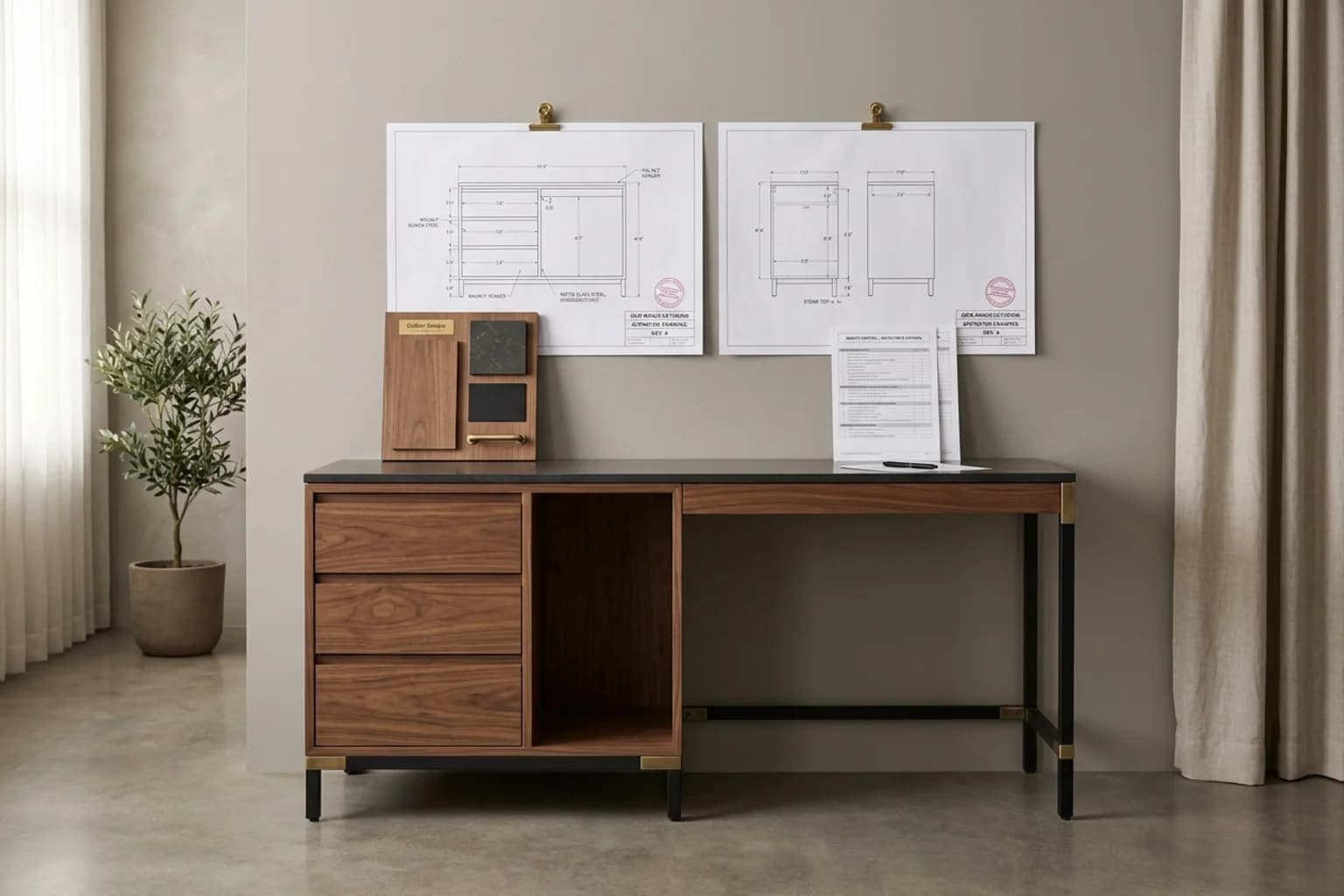 Custom casegoods from drawings — hero view