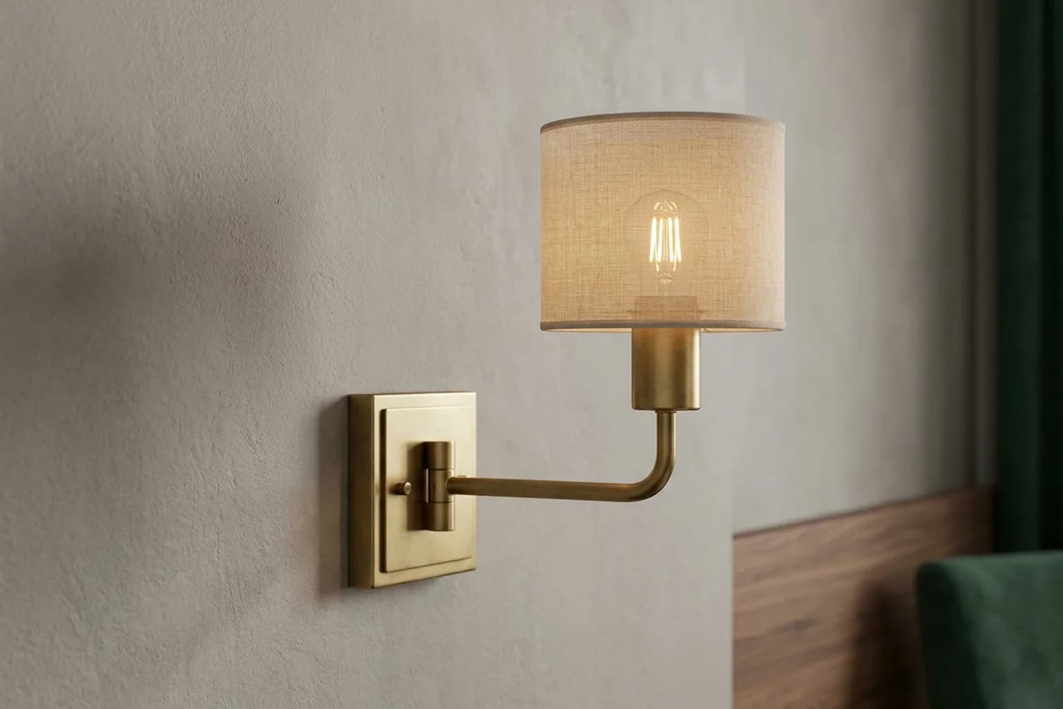 Guestroom wall sconces — hero view